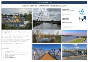 Fiche projet : création d'une passerelle en aluminium sur la Sarthe à La Suze par l'ingénierie INGC.