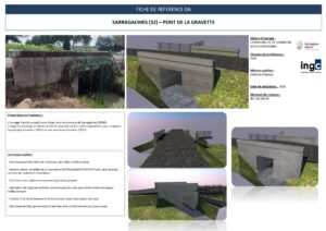 Pont de la Gravette, Sarragachies (32) : rénovation d'ouvrage d'art par INGC, rendus 3D et photos des travaux.