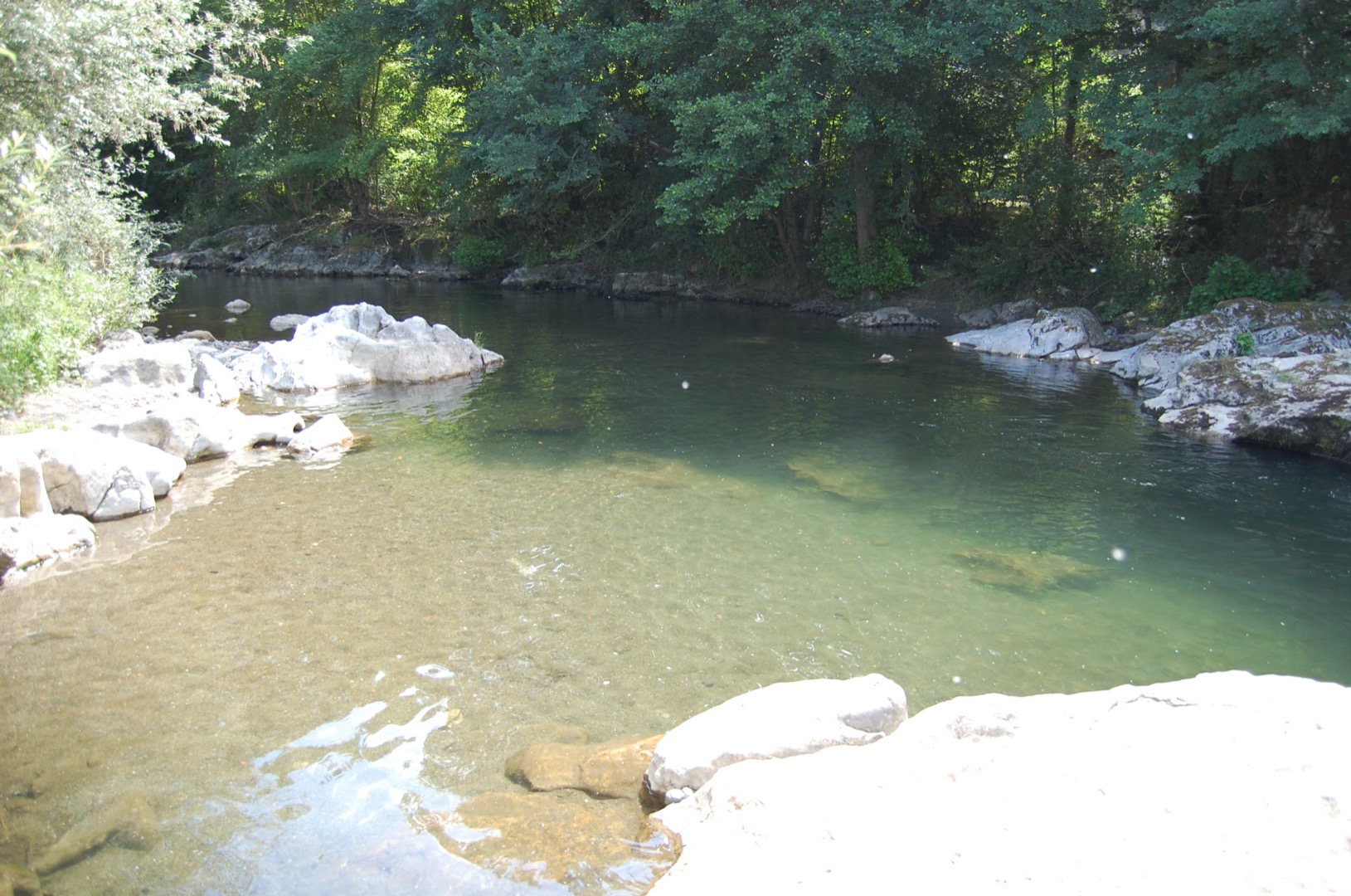 Prospections rivières sous le pont de Moulis