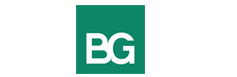 Logo BG officiel | Symbole de marque carré vert et blanc Logo BG corporate. Les lettres capitales blanches B et G sont centrées dans un carré de couleur vert sarcelle profond.